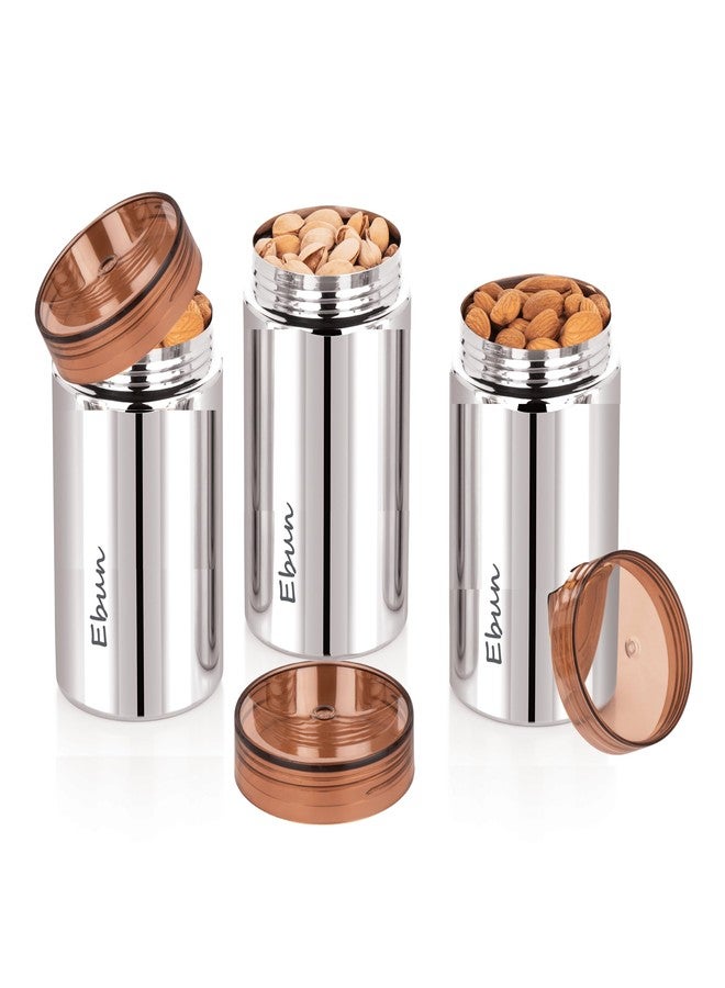 Ebun Stainless Steel Containers for Kitchen | Steel Storage Containers for Kitchen | Steel Container with Lid | Kitchen Containers Set Steel | Small Steel Containers | 700 Ml Capacity | Pack of 3 - Image 1